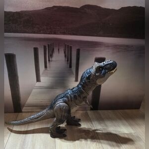 Realistic Dinosaur Reptile Toy - Gray and Black Jurassic